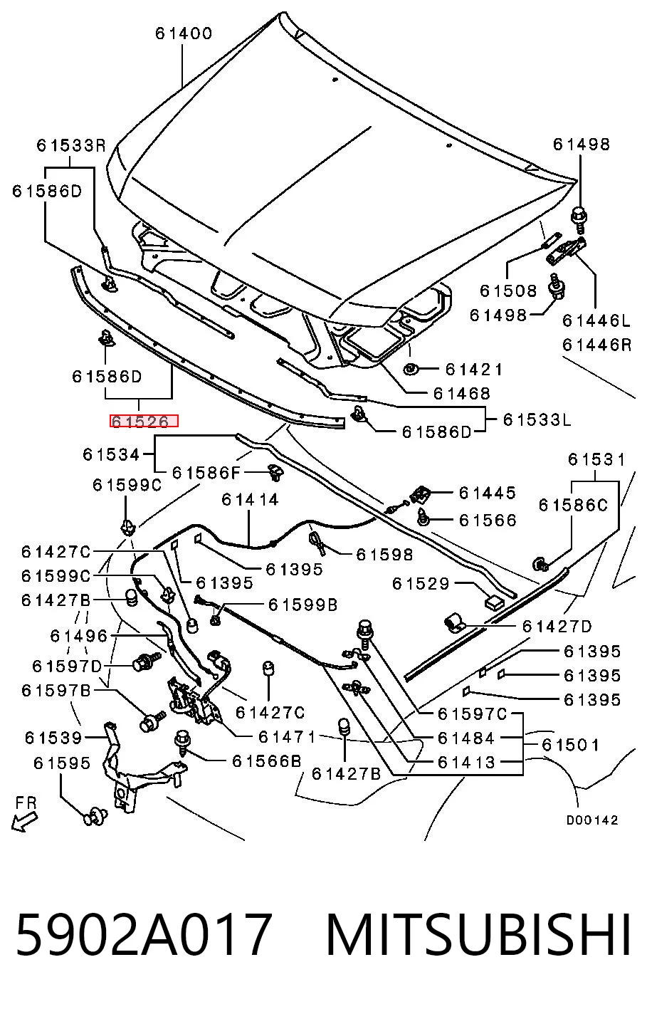 5902A017 Mitsubishi Sello Del Capó