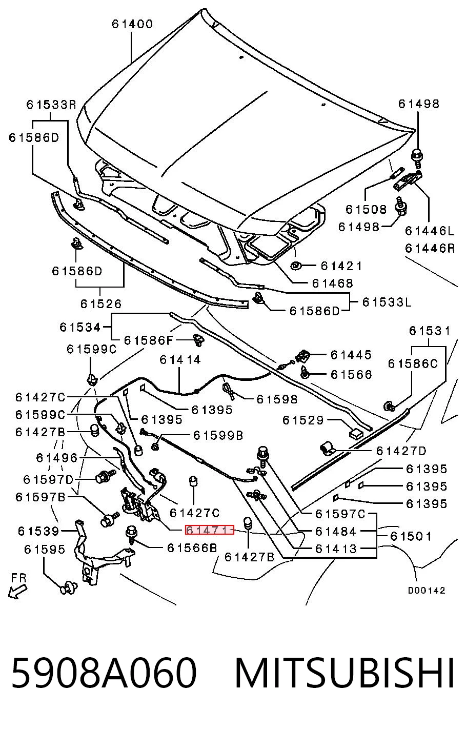 Cerradura de Capot para Mitsubishi Pajero IV LONG V90