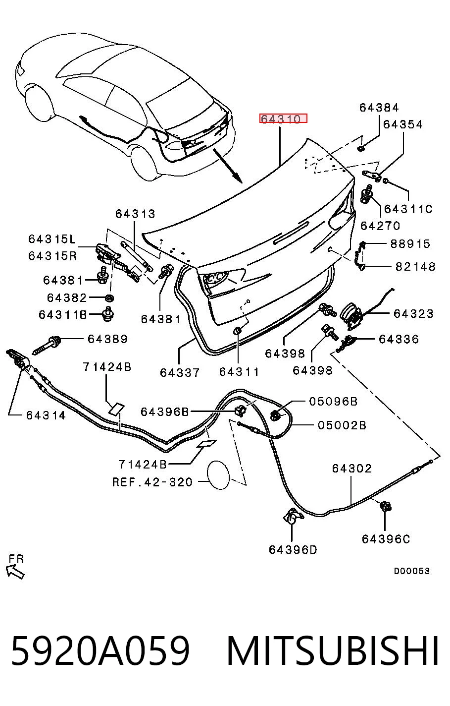 Comprar Tapa del maletero Mitsubishi Lancer CY_A, CZ_A a bajo precio
