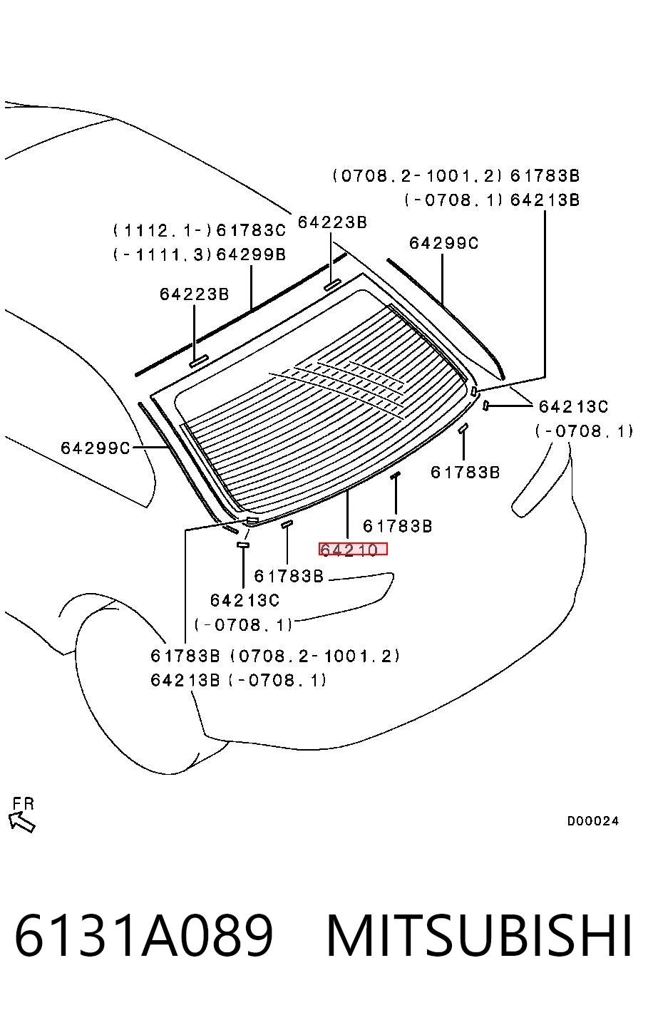 Vidrio trasero para Mitsubishi Lancer X CY_A, CZ_A