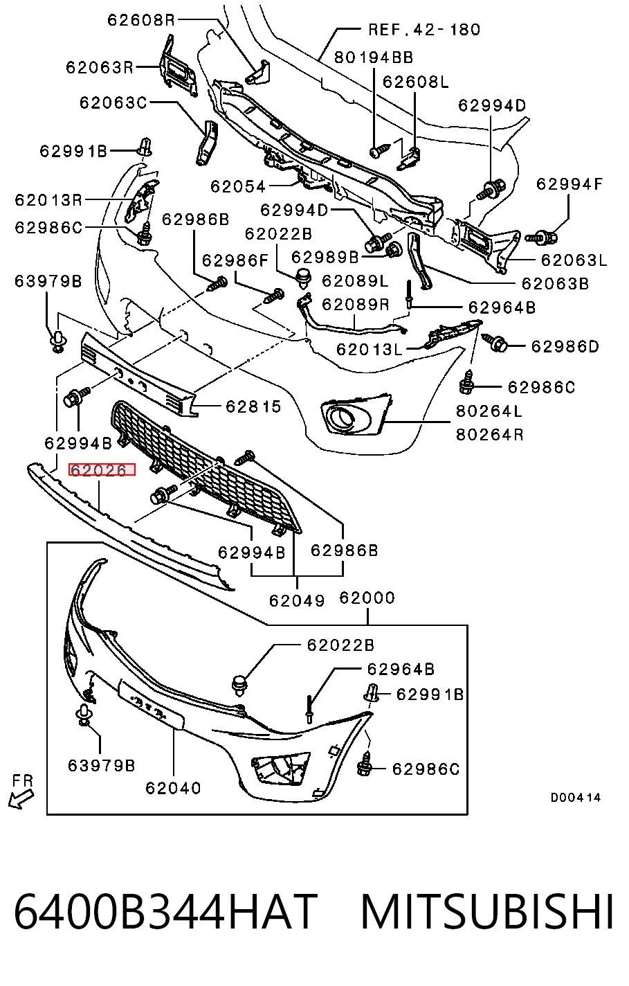 6400B344HA Chrysler Protector, paragolpes