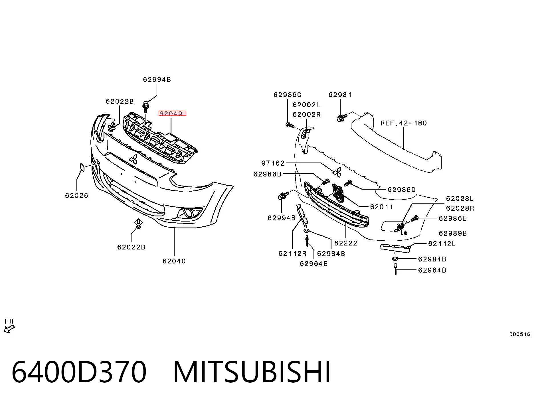 6400D370 Mitsubishi Calandra