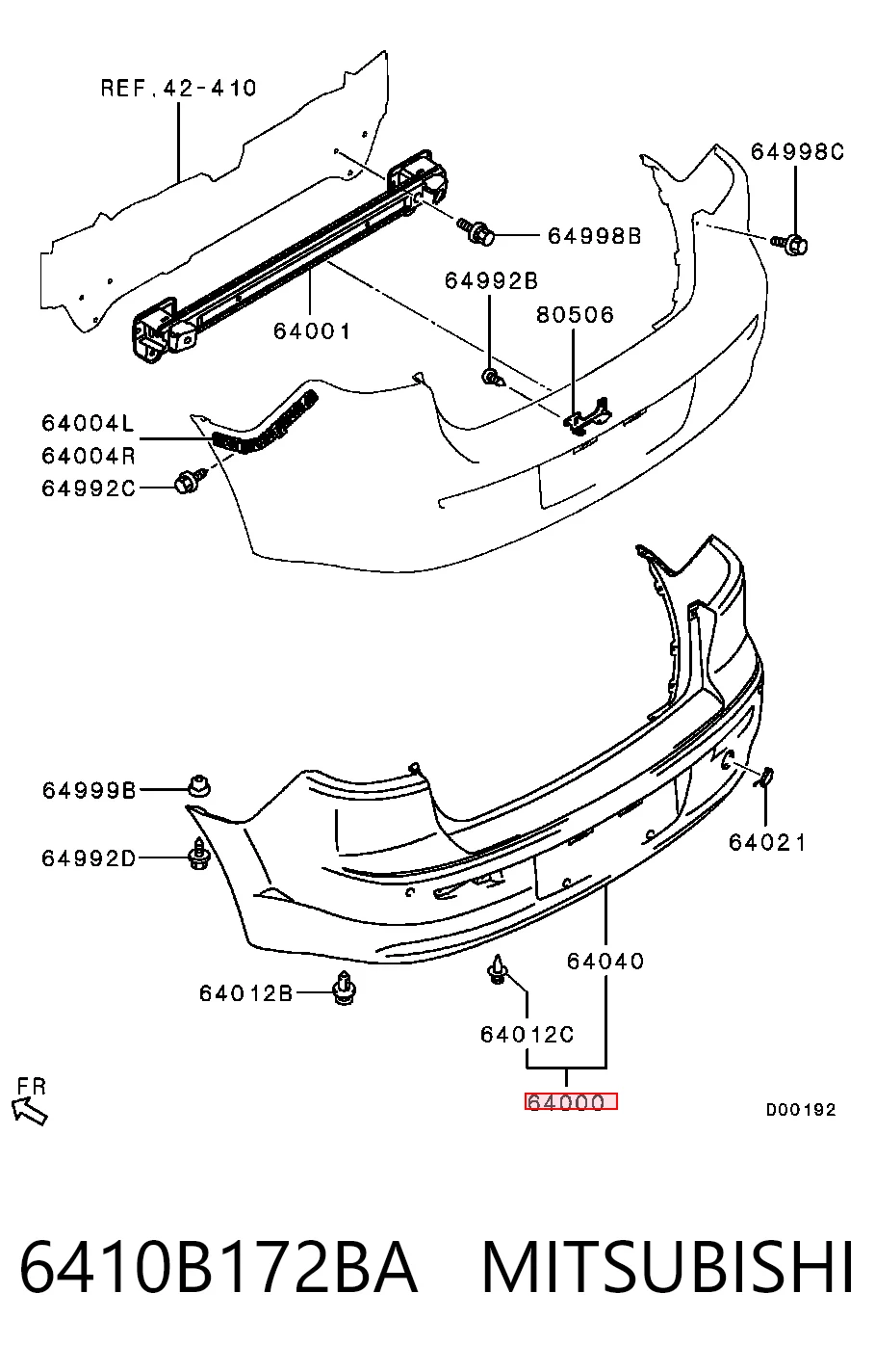 Defensa trasero Mitsubishi Lancer  (2007-2026)