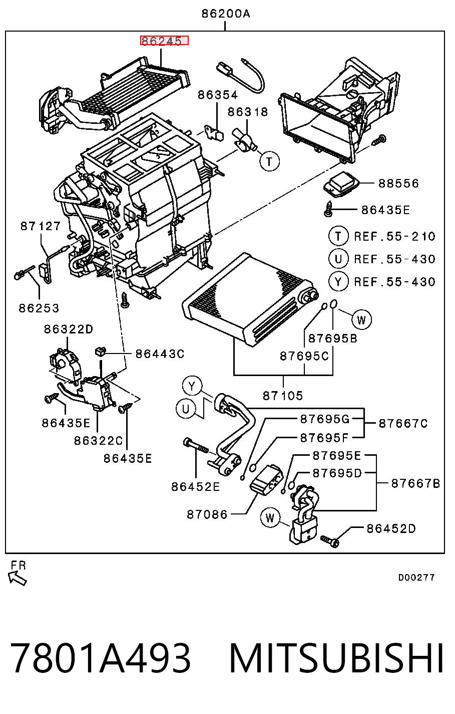 7801A493 Mitsubishi Radiador interior
