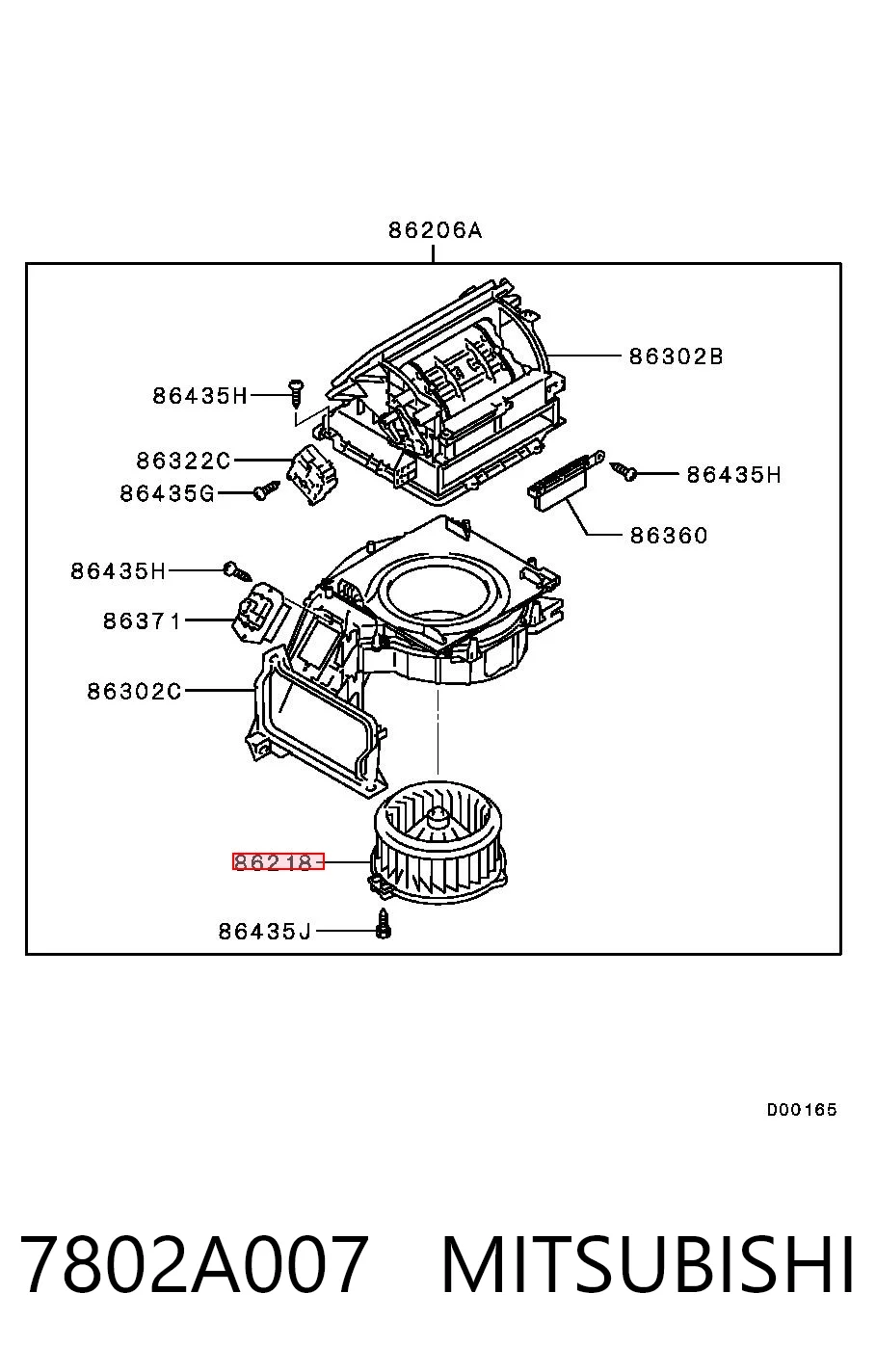 7802A007 Mitsubishi Ventilador de habitáculo