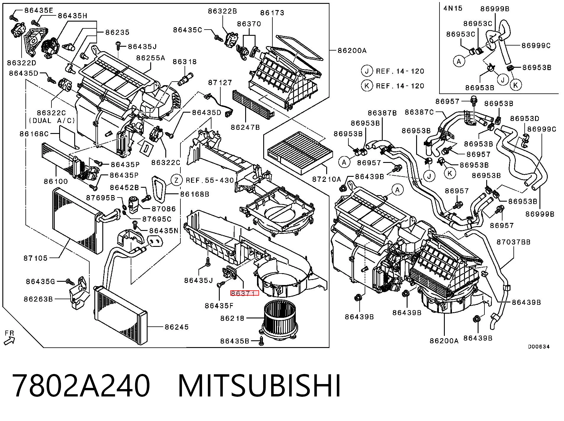 7802A240 Mitsubishi Resistencia de calefacción
