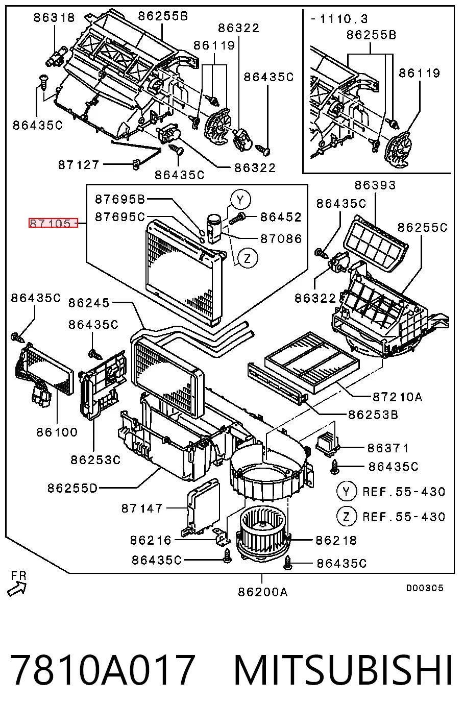 5234P81 Polcar Evaporador, aire acondicionado