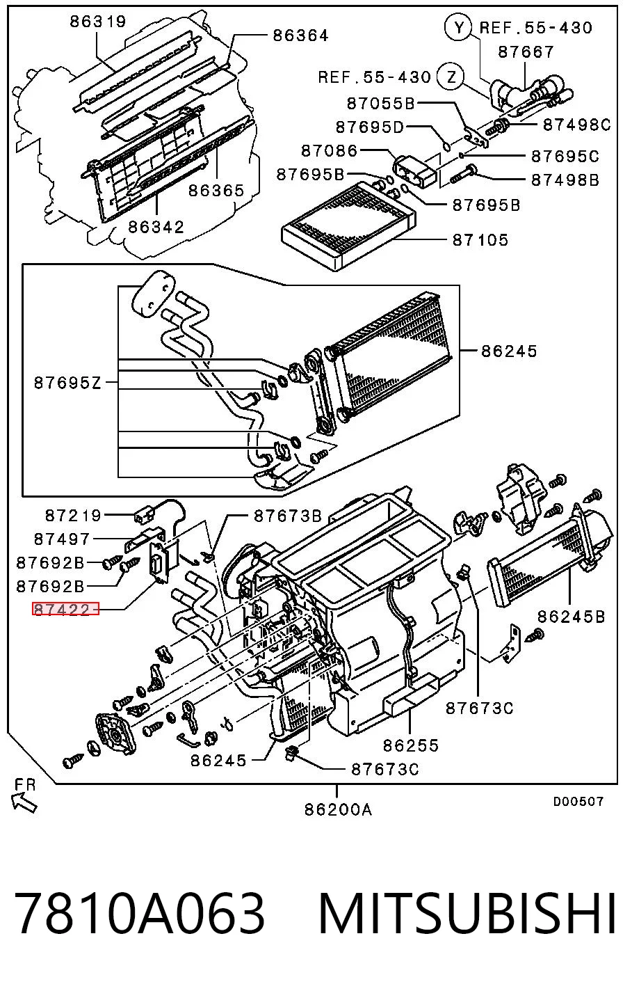 7810A063 Mitsubishi Resistencia de calefacción
