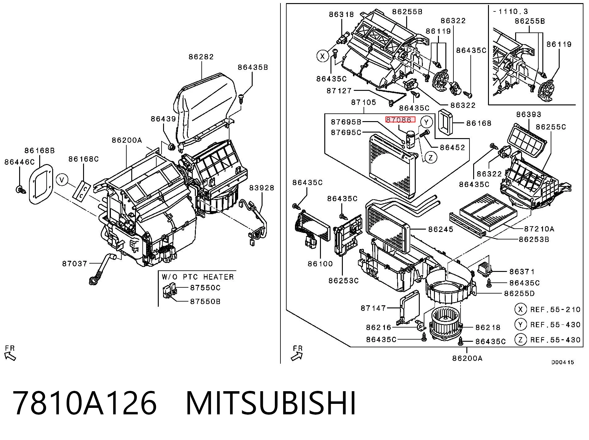 7810A126 Mitsubishi Válvula TRV del aire acondicionado