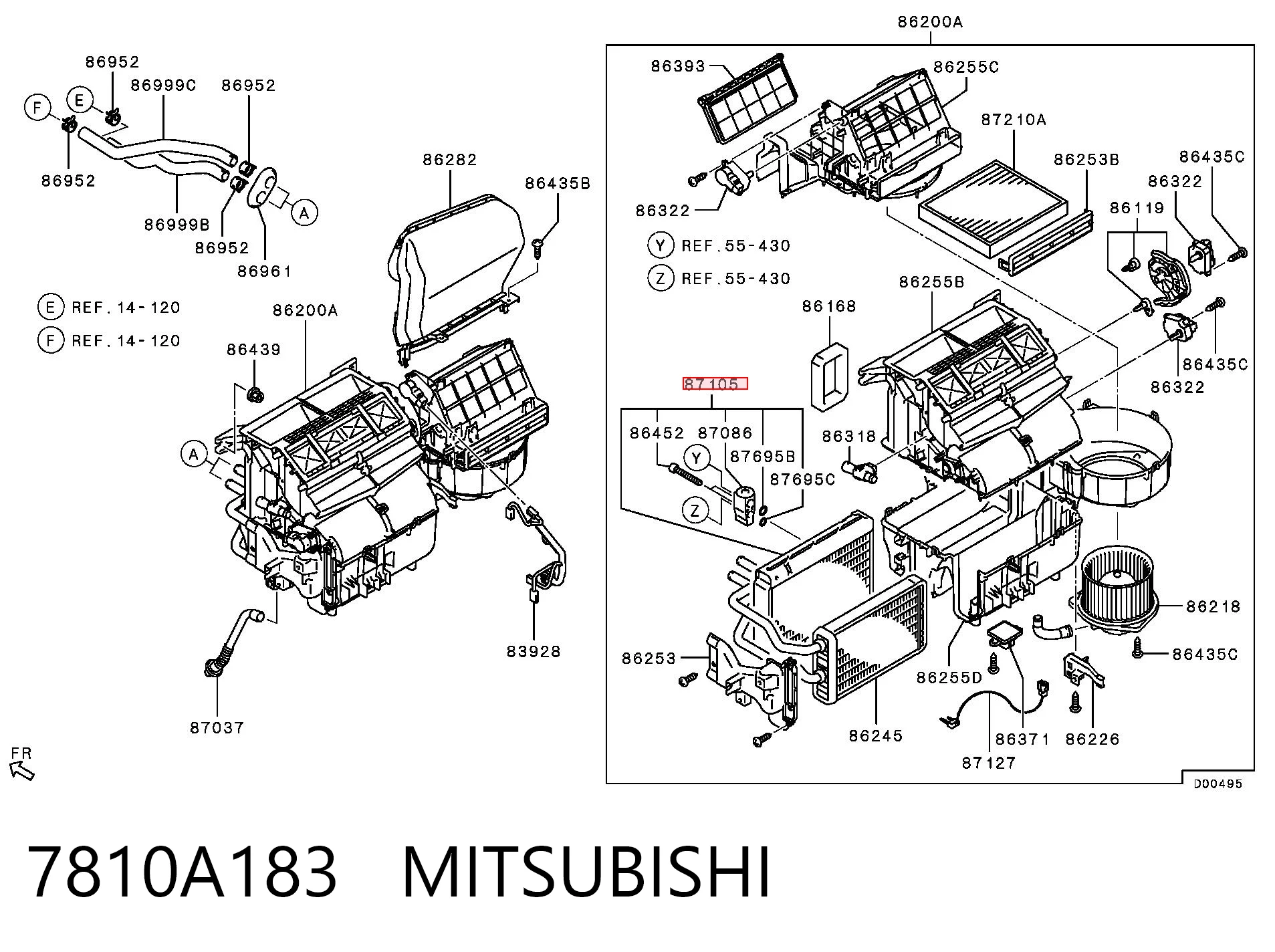 Evaporador, aire acondicionado para Mitsubishi Outlander III GF, GG