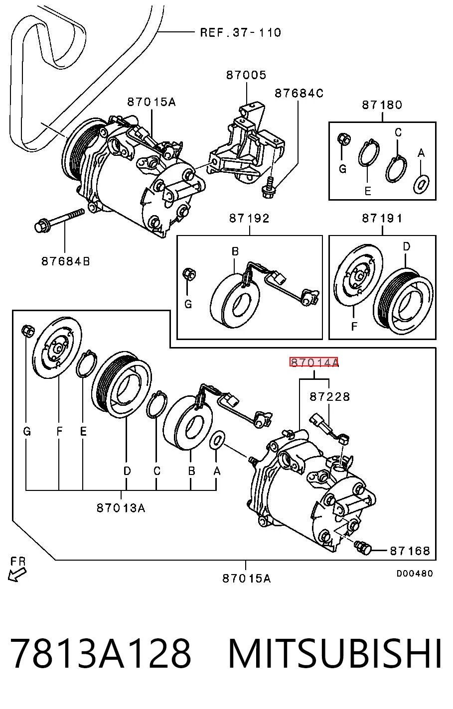 7813A128 Mitsubishi Compresor climatizador