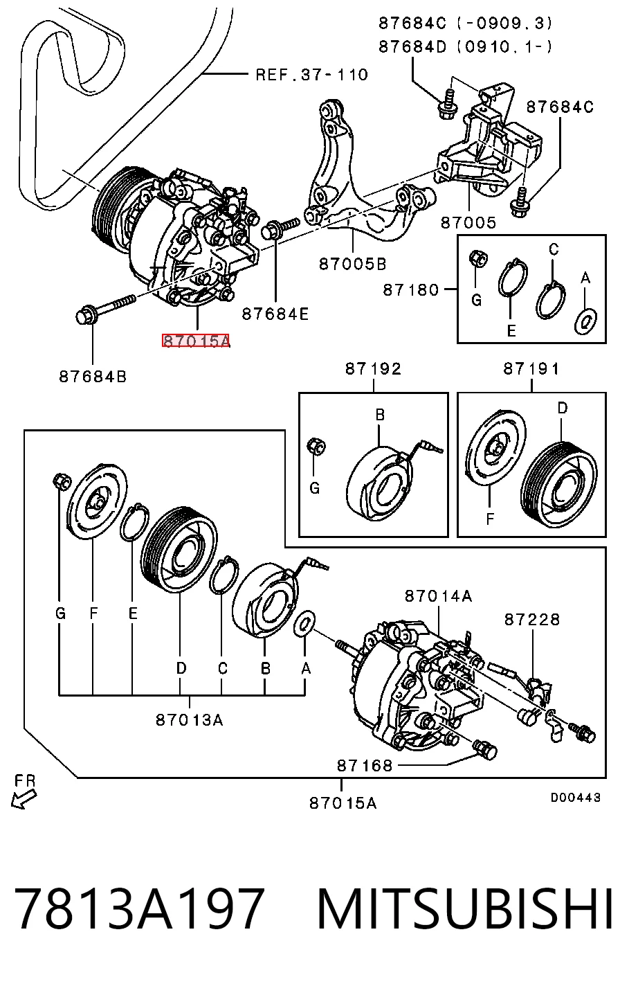 7813A197 Mitsubishi Compresor climatizador