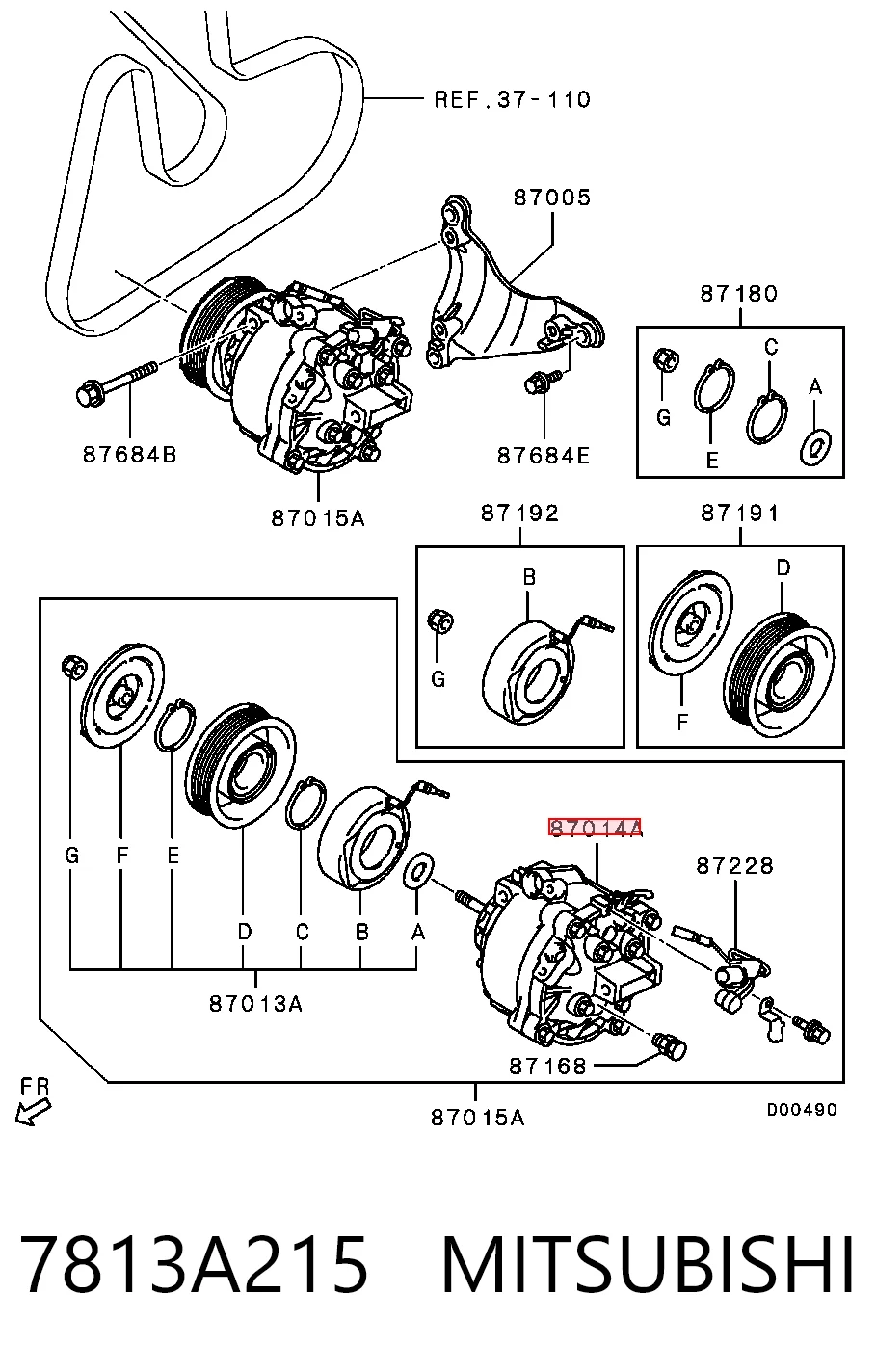 7813A215 Mitsubishi Compresor climatizador