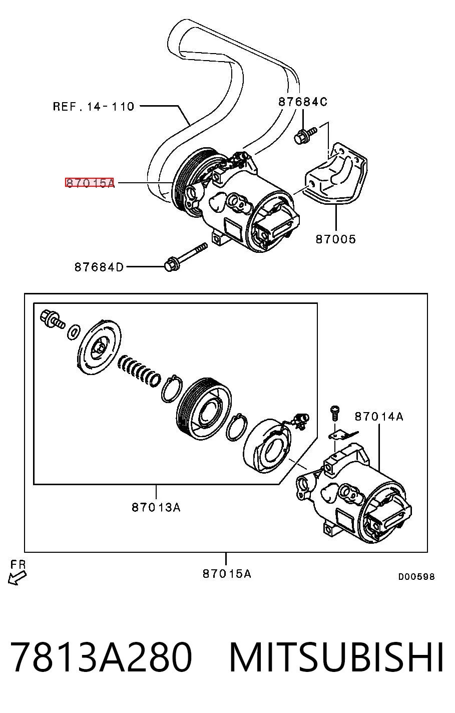 7813A280 Mitsubishi Compresor climatizador