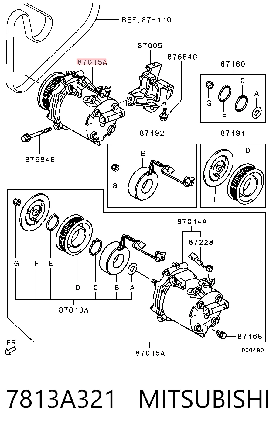 7813A321 Mitsubishi Compresor climatizador