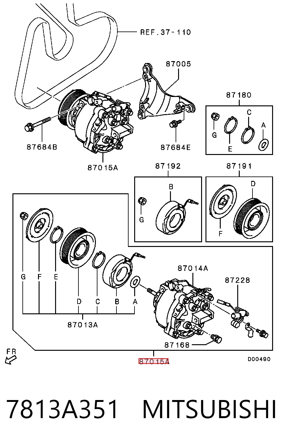  Compresor de aire acondicionado Mitsubishi Lancer 10