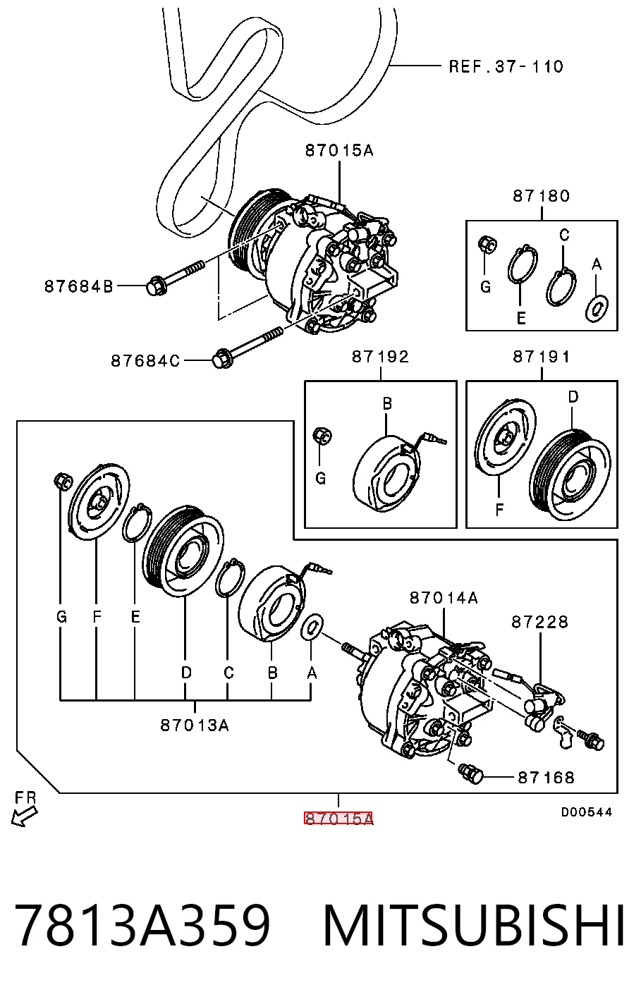 7813A359 Mitsubishi Compresor climatizador