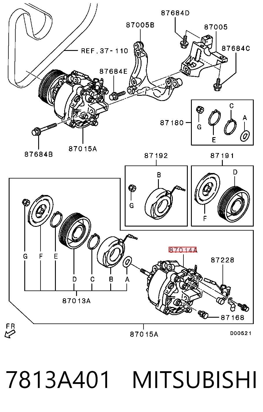 7813A401 Mitsubishi Compresor climatizador