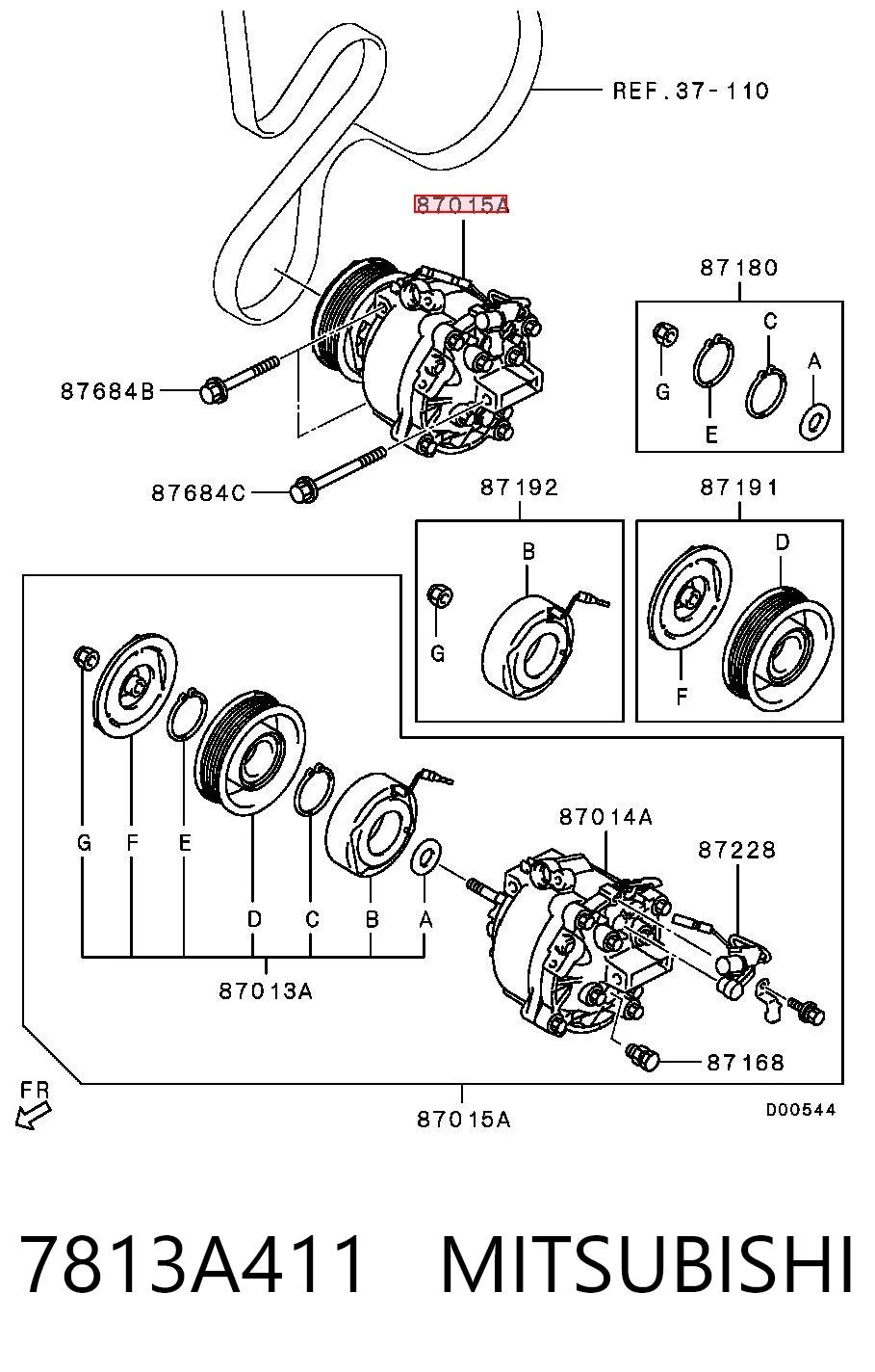 7813A411 Mitsubishi Compresor climatizador