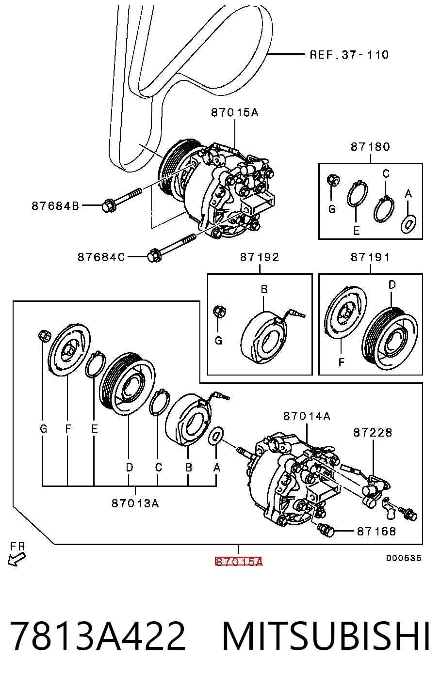 7813A422 Mitsubishi Compresor climatizador