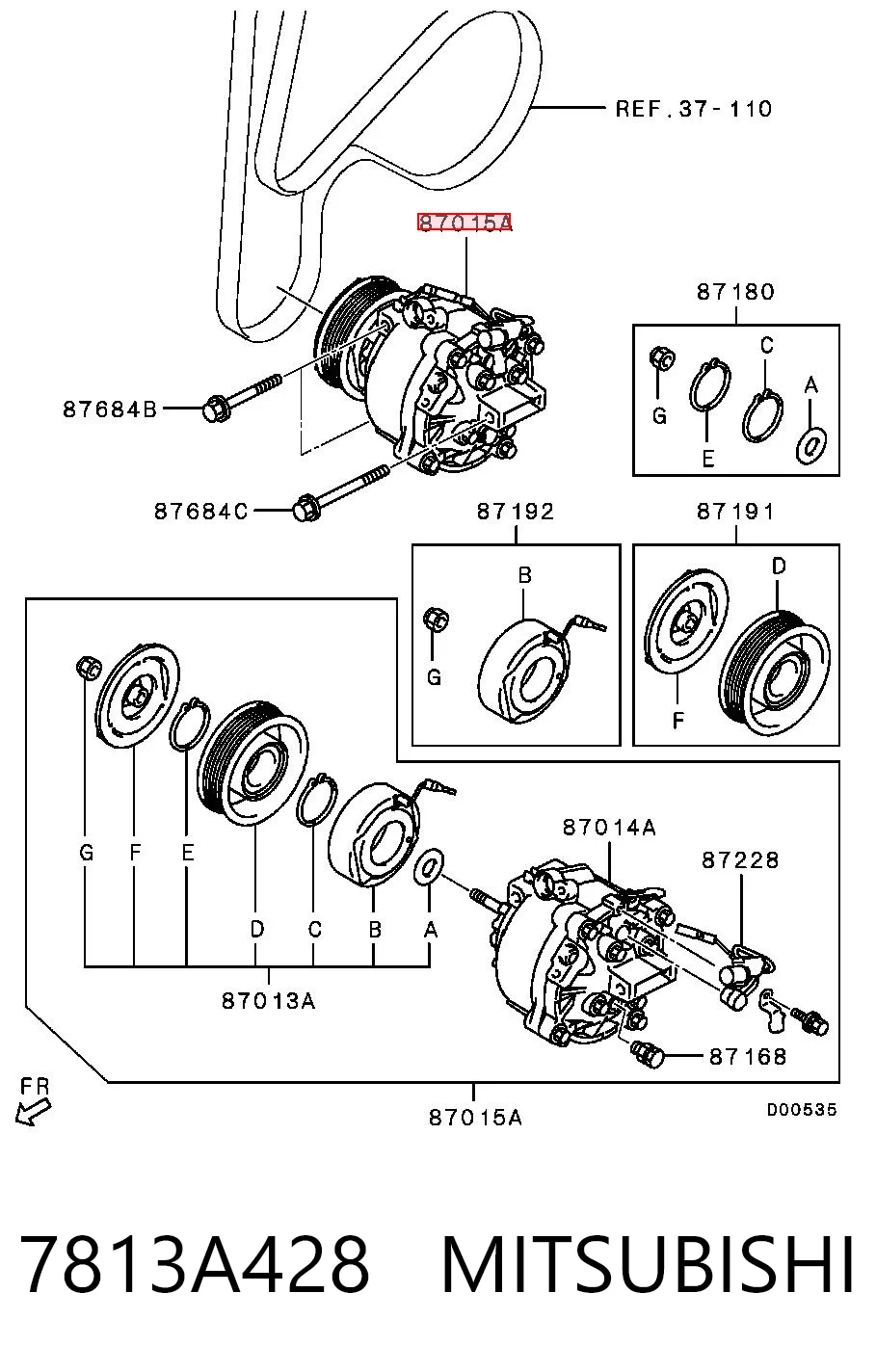 7813A428 Mitsubishi Compresor climatizador