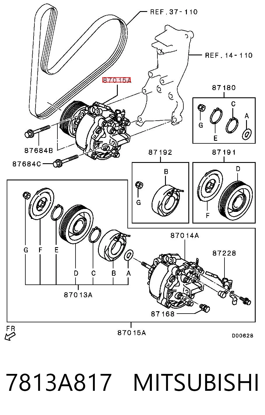 7813A817 Mitsubishi Compresor climatizador