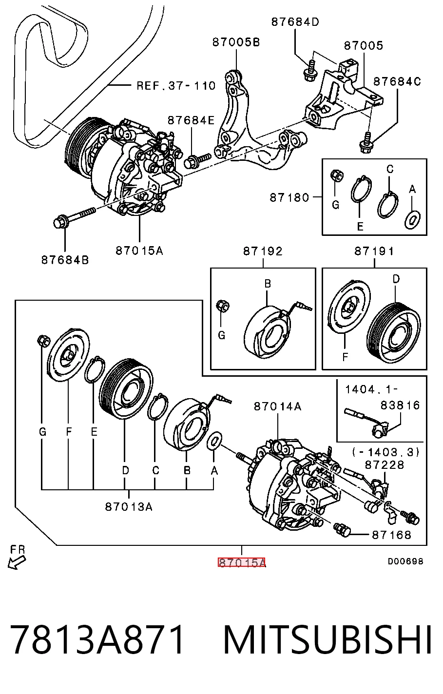 7813A871 Mitsubishi Compresor climatizador