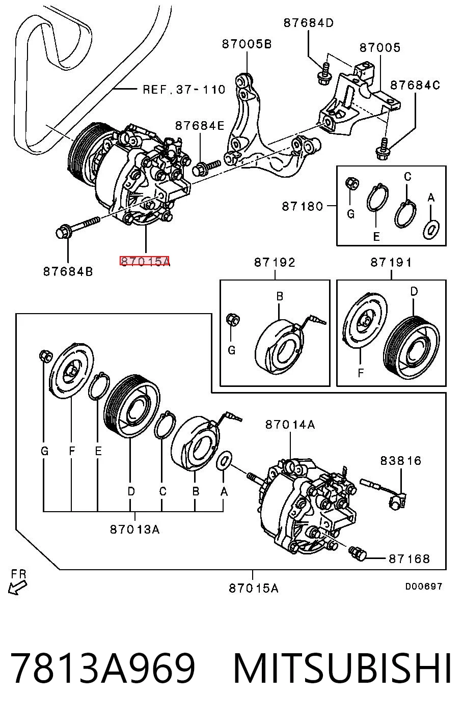 7813A969 Mitsubishi Compresor climatizador