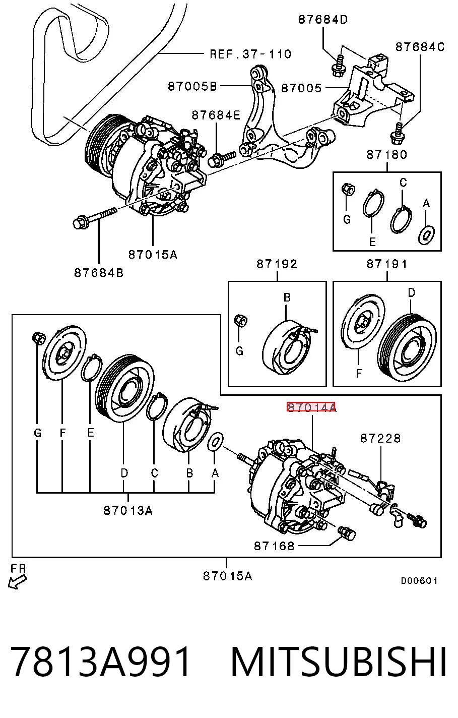 7813A991 Mitsubishi Compresor climatizador