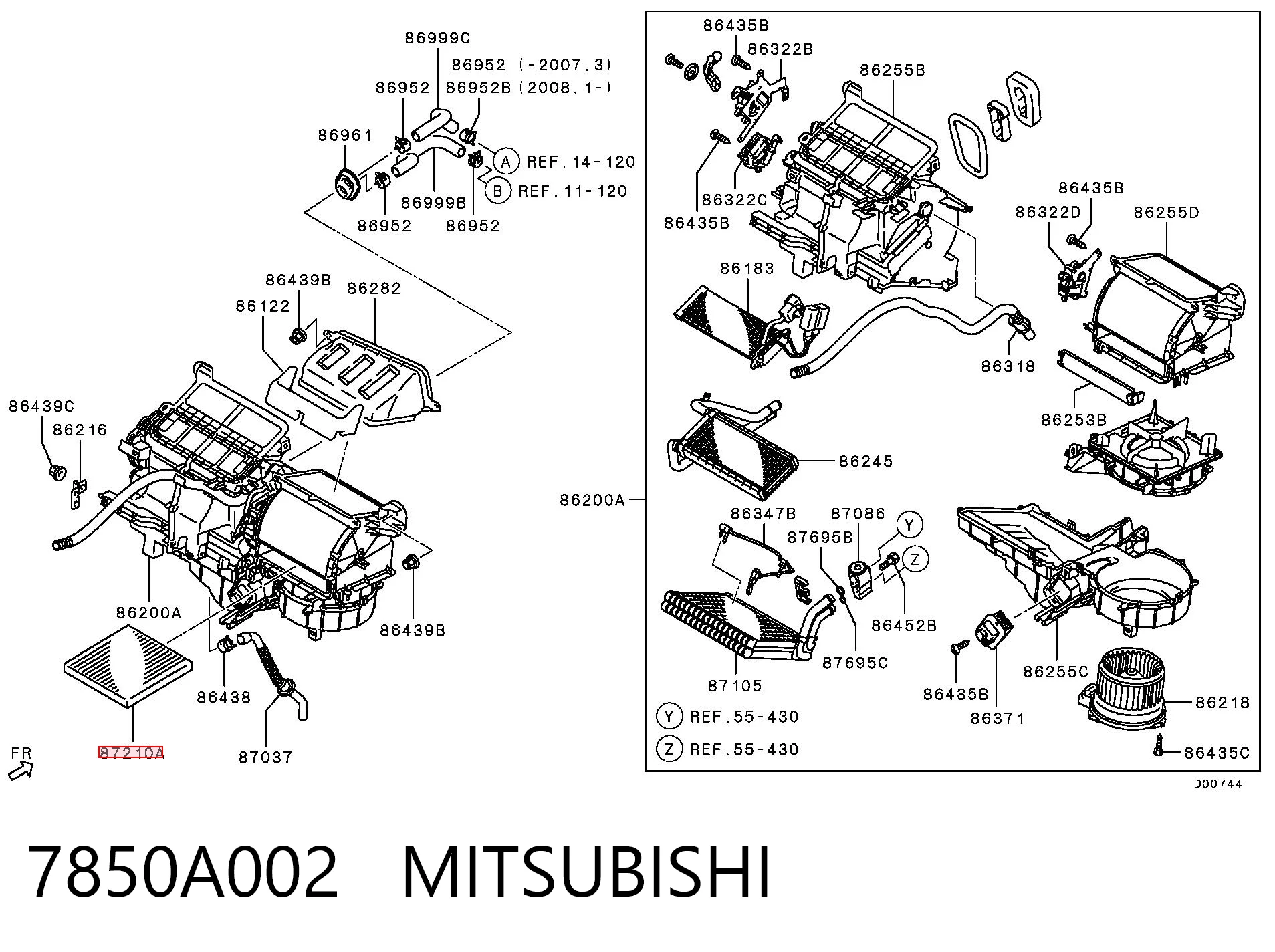 7850A002 Mitsubishi Filtro antipolen