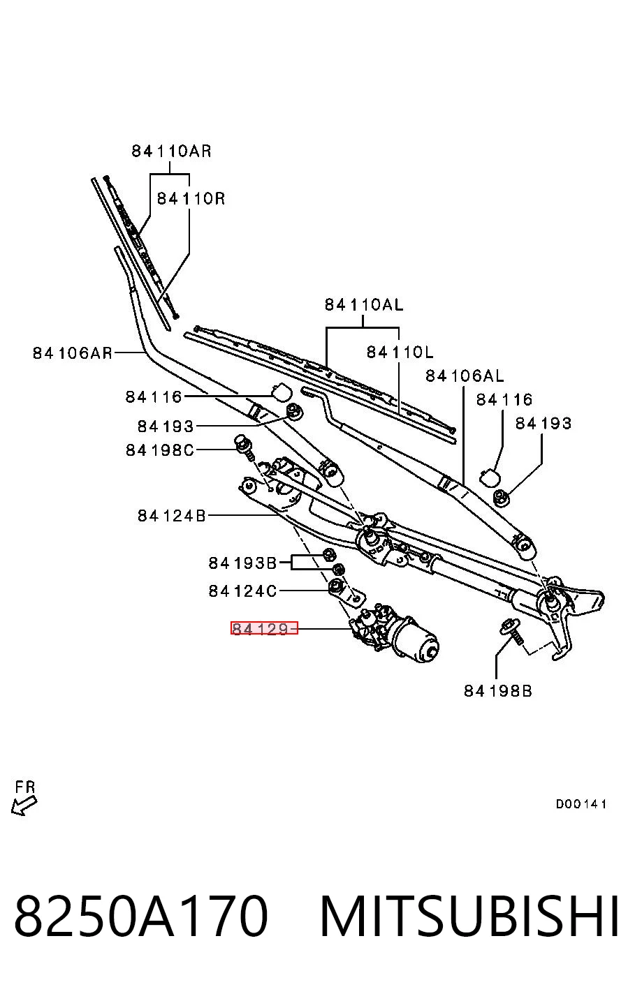 8250A170 Mitsubishi Motor del limpiaparabrisas
