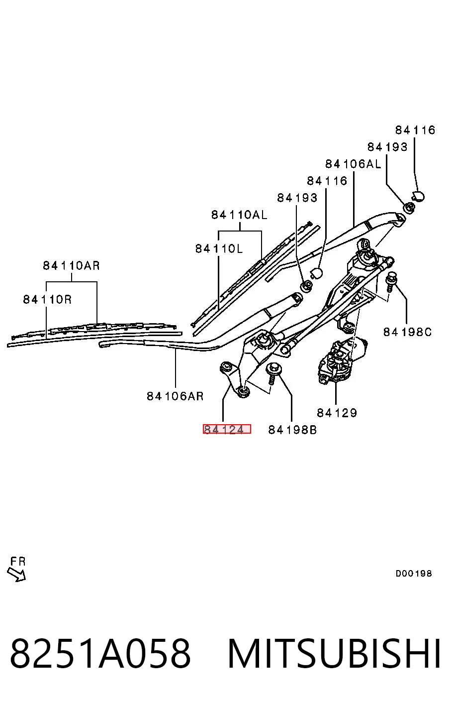 Trapezio del limpiaparabrisas 8251A058 MITSUBISHI