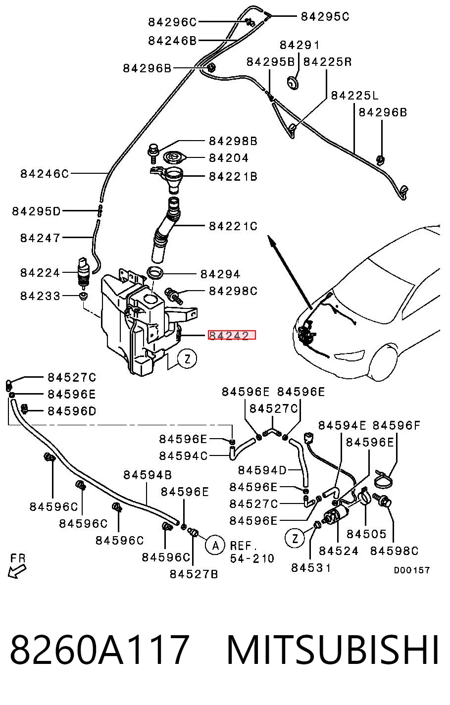8260A117 Mitsubishi Botella limpiaparabrisas