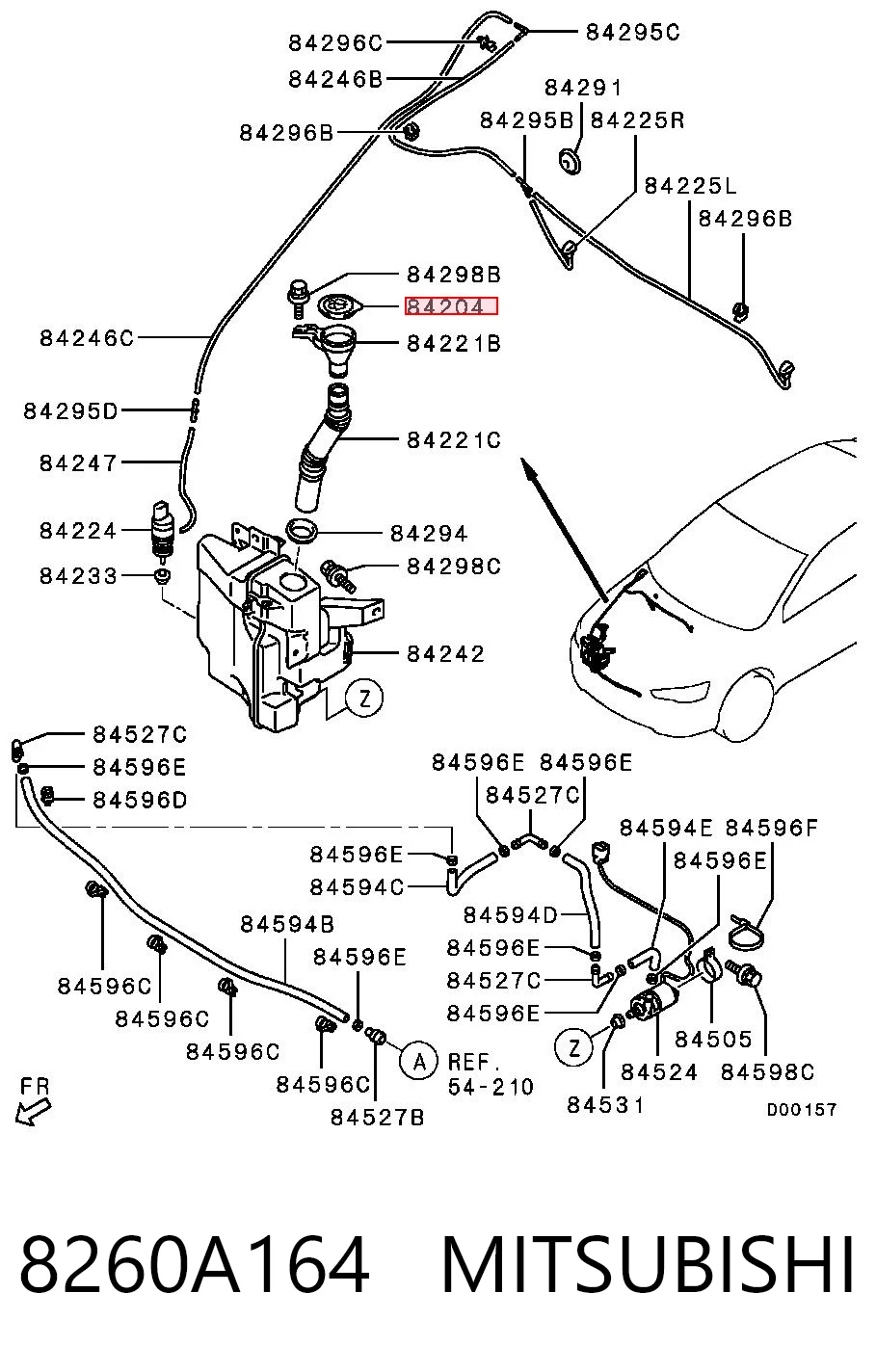 8260A164 Mitsubishi Botella limpiaparabrisas