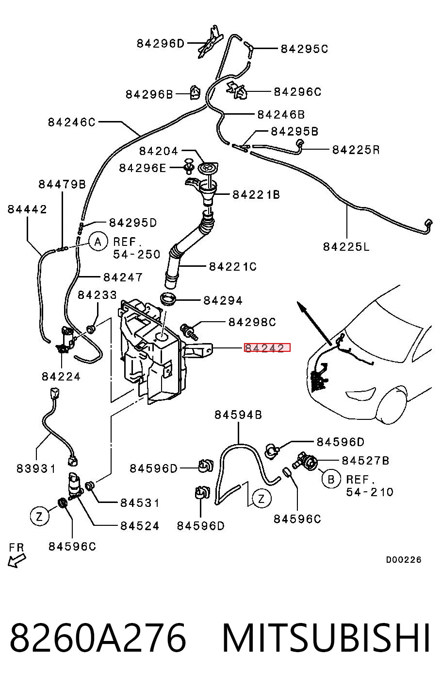8260A276 Chrysler Botella limpiaparabrisas