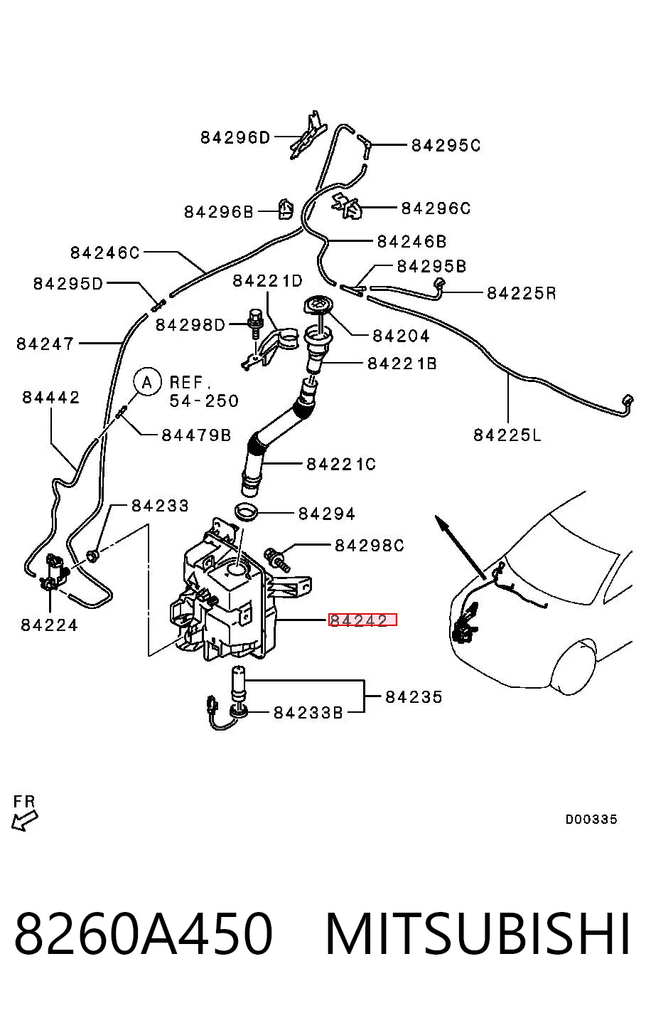 Botella limpiaparabrisas para Mitsubishi Eclipse CROSS GK, GL