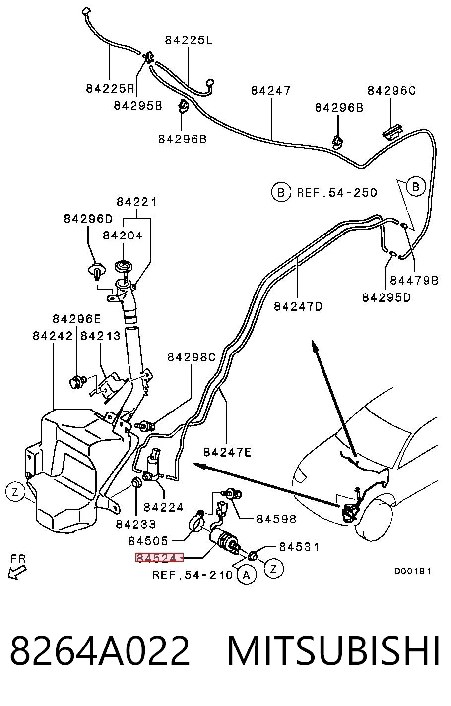 8264A022 Mitsubishi Bomba-motor de lavafaros