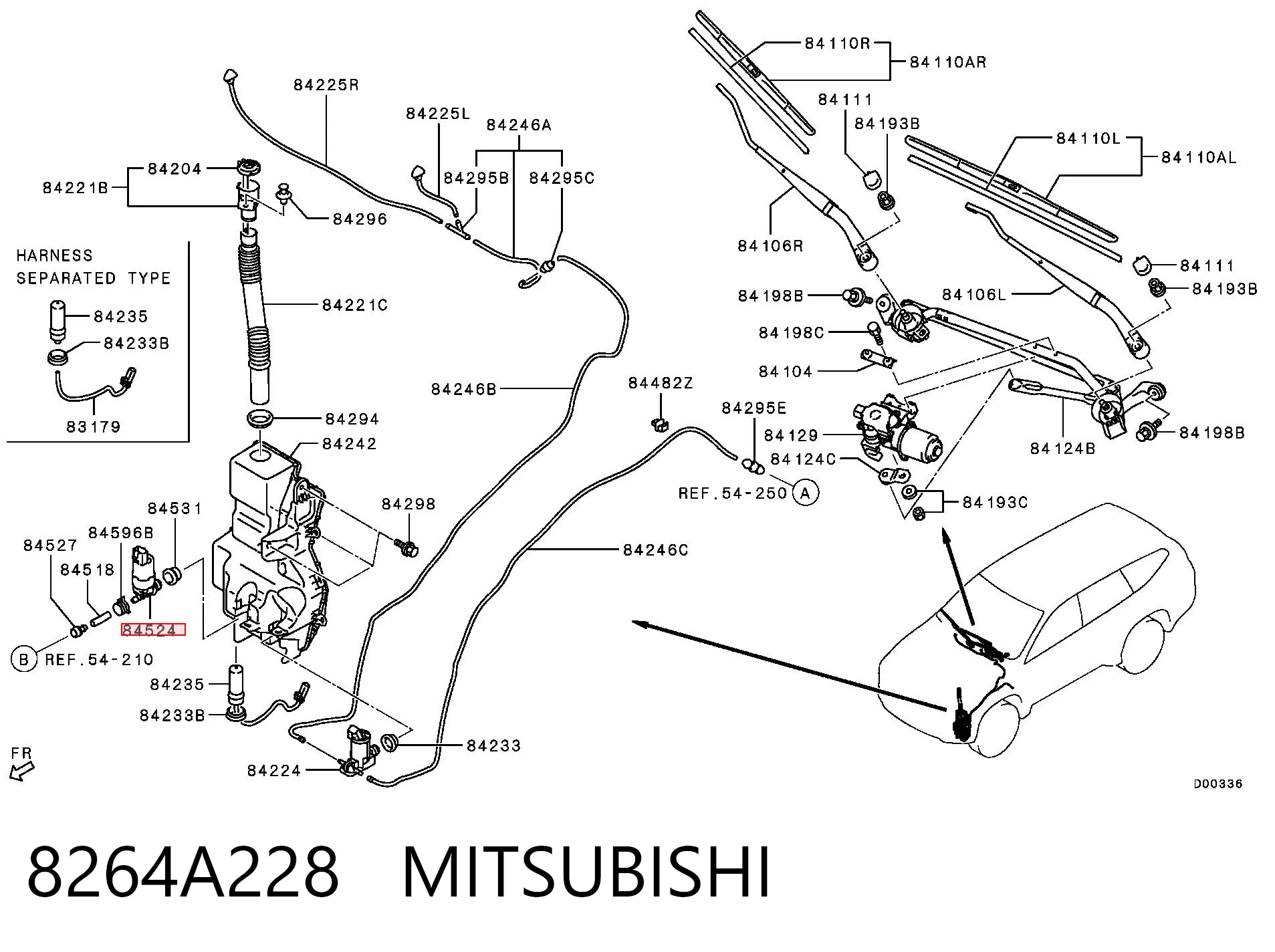 8264A228 Mitsubishi Bomba-motor de lavafaros