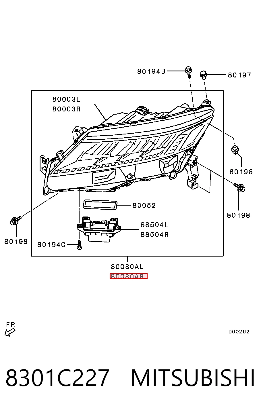 Faro derecho Chrysler 8301C896 precio, desde 224,27 EUR