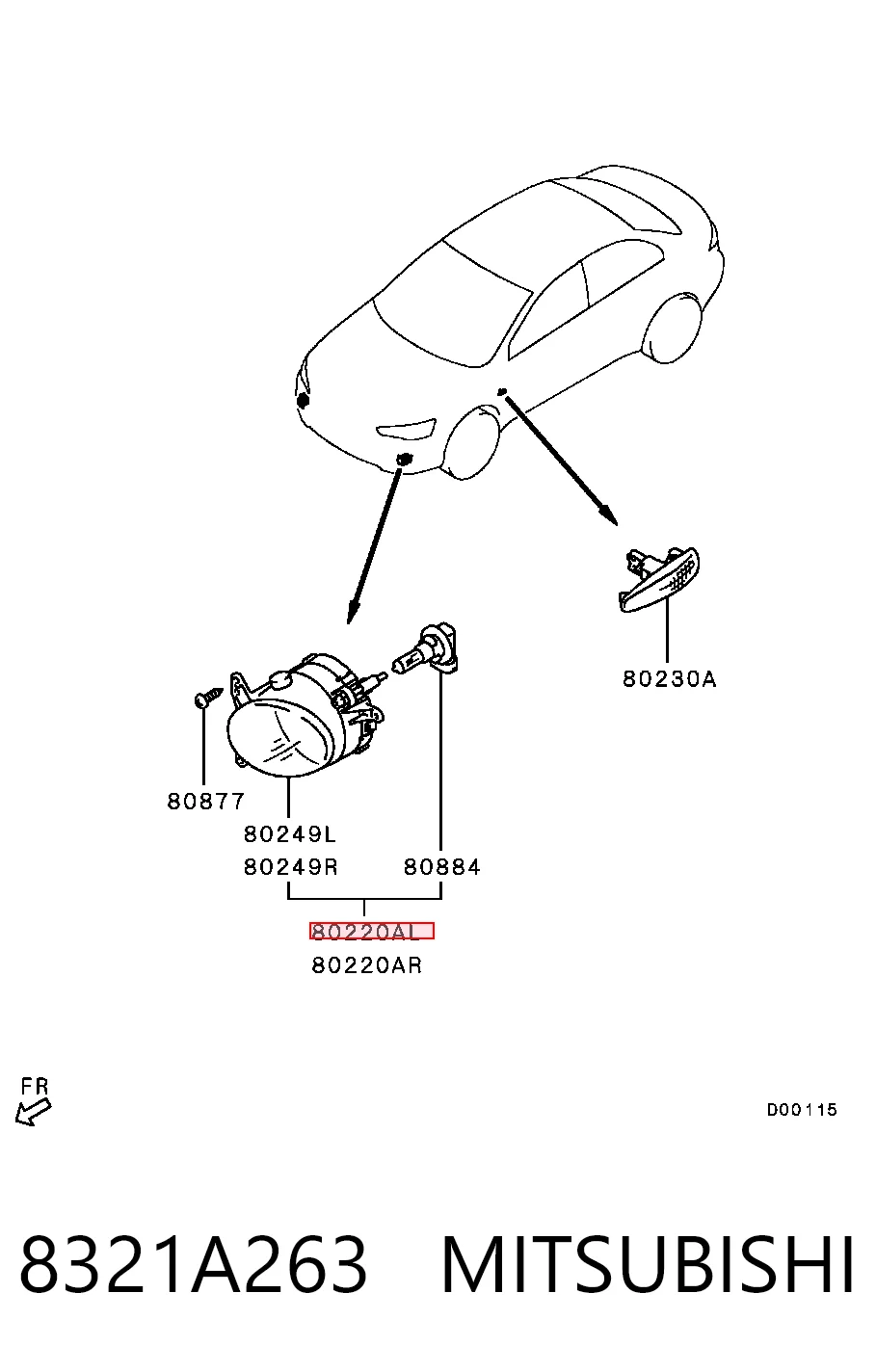Comprar 8321A501 Chrysler Luz antiniebla izquierdo
