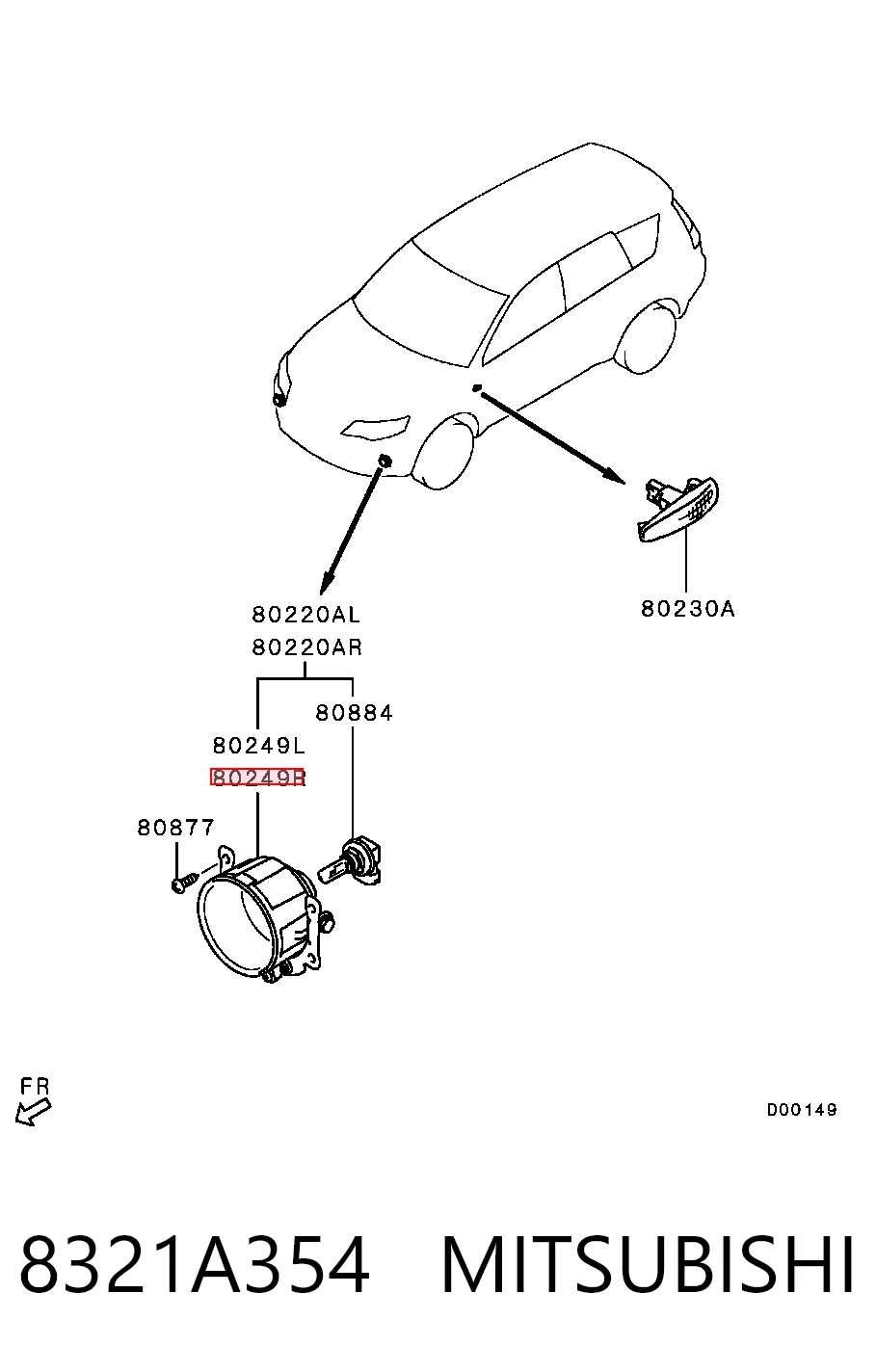 Faro antiniebla universal Chrysler 8321A353 precio, desde 60,29 EUR