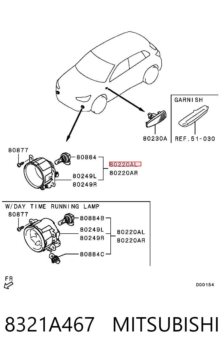 Faro antiniebla Chrysler 8321A353