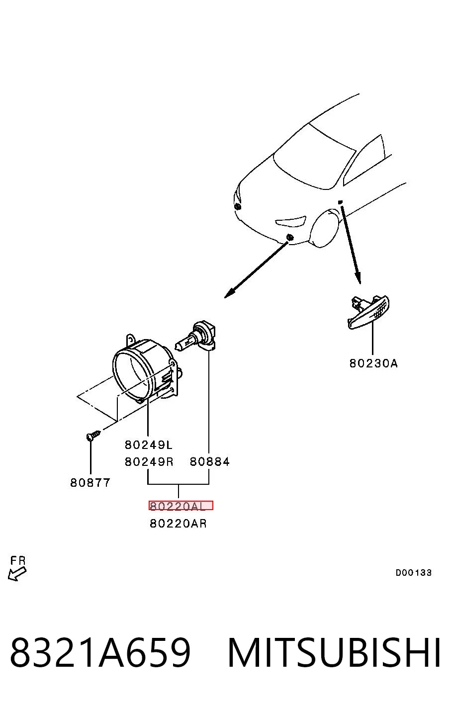 Faro antiniebla izquierdo Chrysler 8321A501