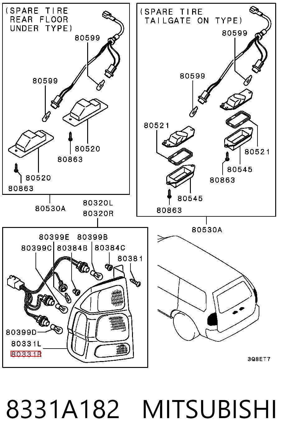 Comprar Piloto trasero derecho Mitsubishi Pajero SPORT I K90