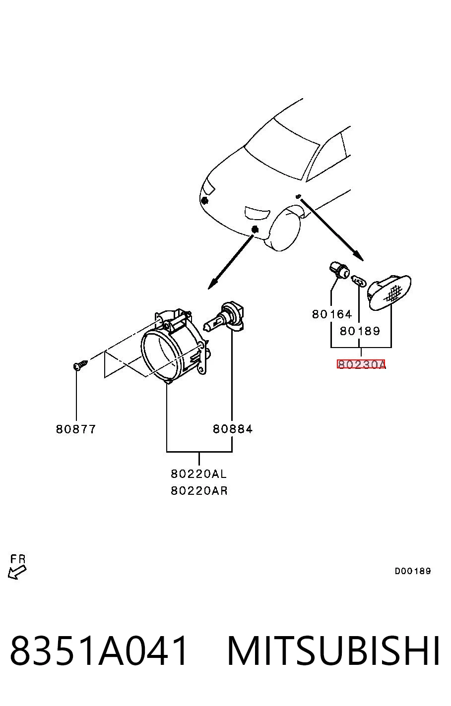 8351A041 Mitsubishi Luz intermitente guardabarros