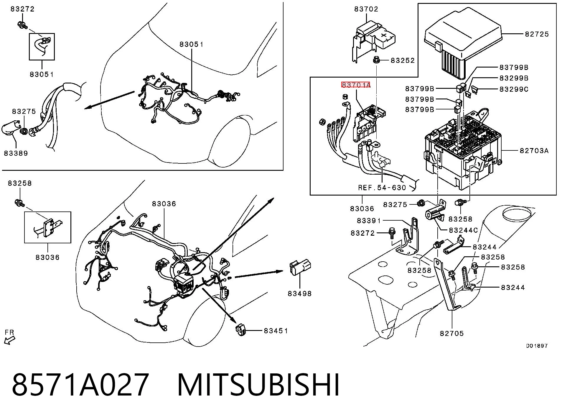 8571A027 Mitsubishi Caja de relés y fusibles