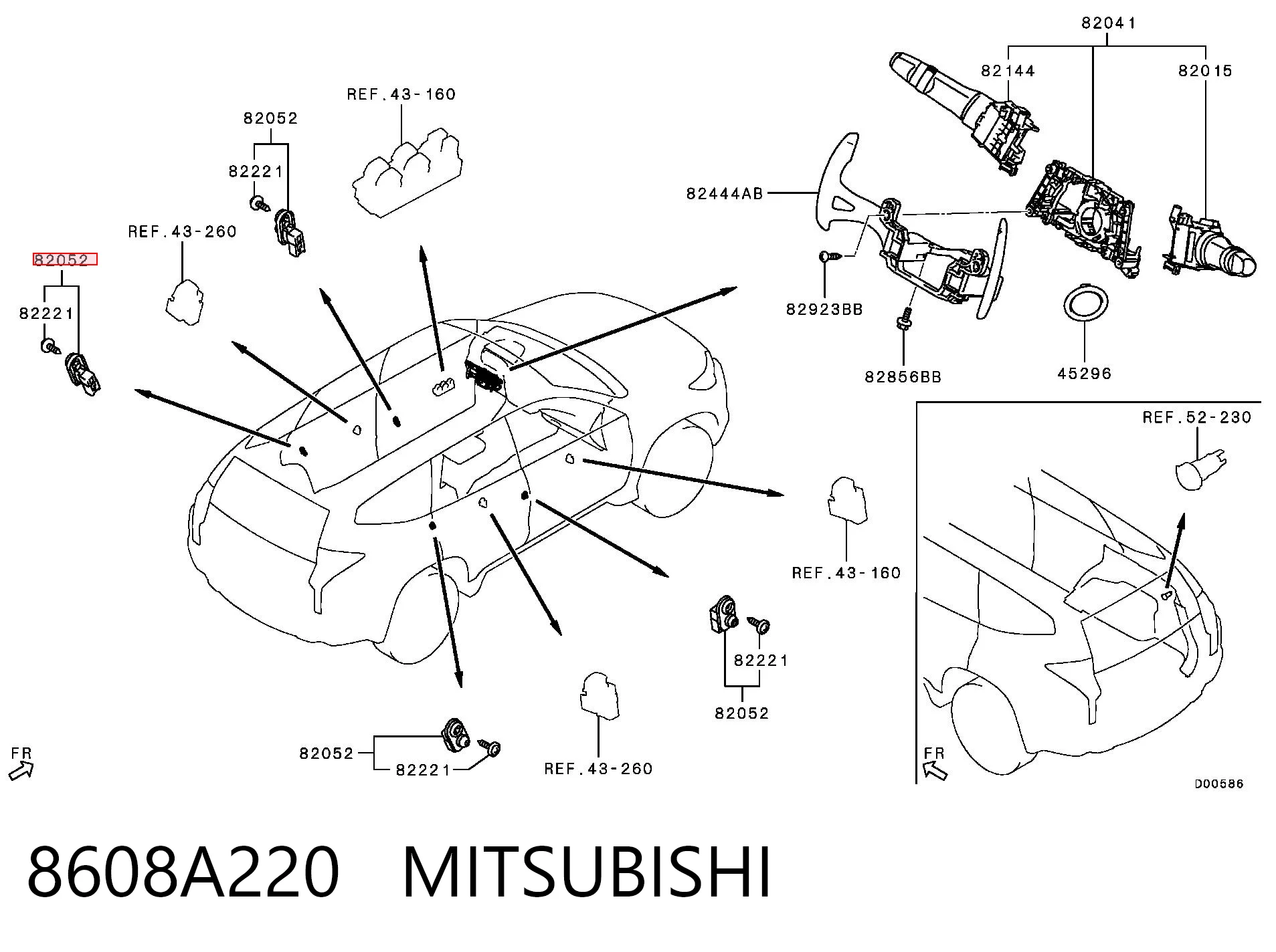 8608A220 Mitsubishi Interruptor de puerta