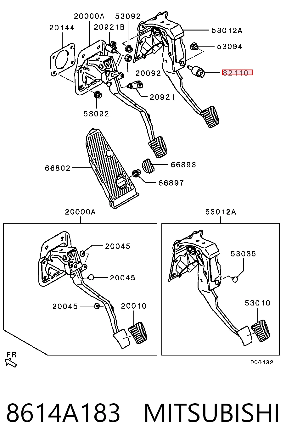 8614A183 Mitsubishi Interruptor luces de freno
