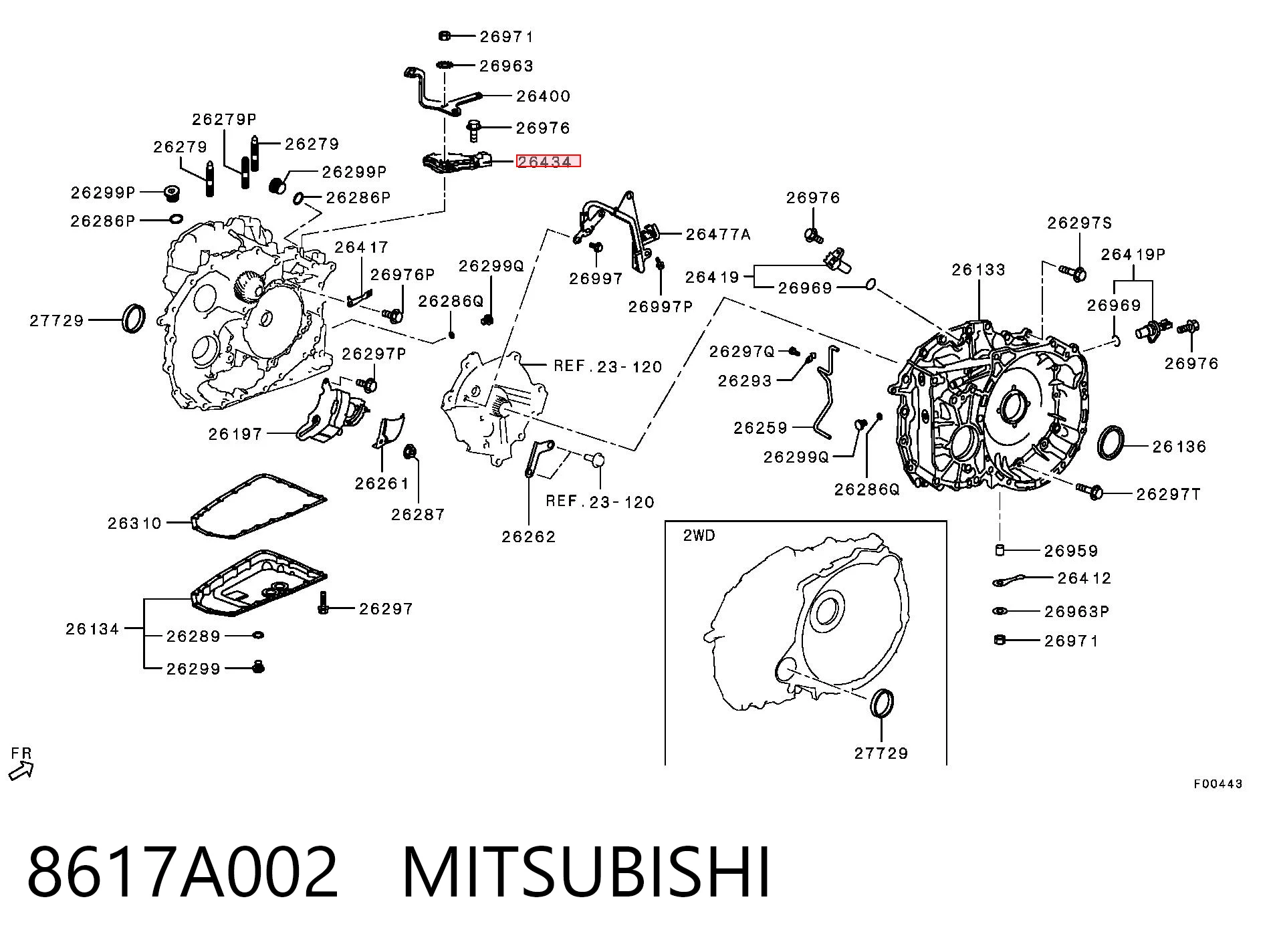 8617A002 Mitsubishi Sensor de posiciones de la transmisión automática