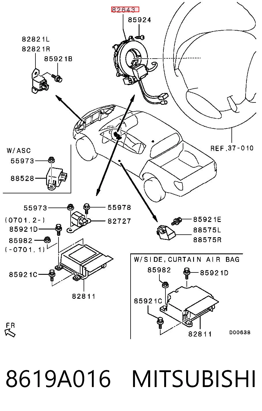 8619A016 Mitsubishi Anillo de AIRBAG 